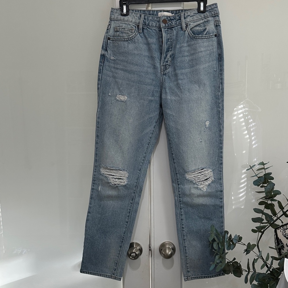 Bohme Light Blue Distressed Women Jeans